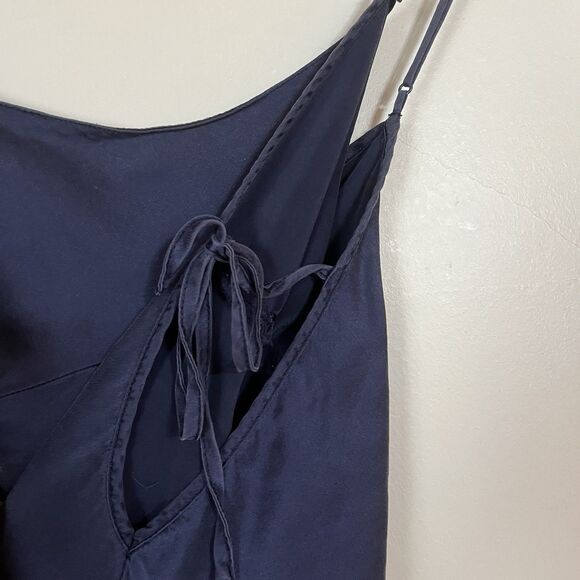 Victoria's Secret 100% SILK Classic Baby Doll Lingerie Chemise, Navy Blue Sz M - Picture 5 of 10